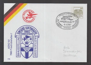 West Germany Decorative Private Postal Stationery/Cover 1987-German Luftwaffe AERO Friedrichsh. - Picture 1 of 1