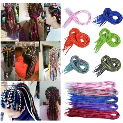 Peluca de fieltro de lana trenzas africanas mezcla colorido tocado hecho a mano cola de caballo η Foto 1 de 4