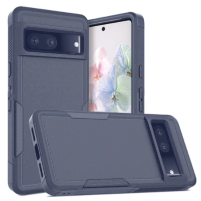 Tough Strong Dual Layer Flat Hybrid Case Cover Blue For Google Pixel 7 - Image 1 of 4