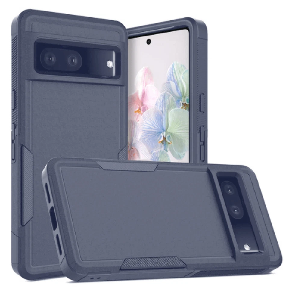 Tough Strong Dual Layer Flat Hybrid Case Cover Blue For Google Pixel 7 - Image 1 of 4