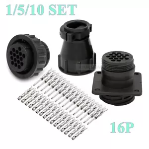 16 Pin/Way TE/AMP/TYCO CPC Series Circular Male Female Connector Plug Socket Kit - Picture 1 of 11