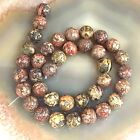 Natural Gemstones Leopard Skin Jasper Spacer Loose Round Beads 15" 4 6 8 10 12mm