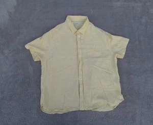 Easy Matalan Shirt Mens 3XL Yellow Linen Blend Button Up Short Sleeve - Picture 1 of 11