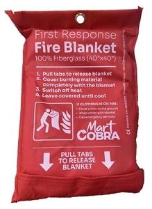 2 PACK FIRE EXTINGUISHER BLANKET COVER THROW HOME CAMPING BACKYARD GRILL 40 X 40 - Picture 1 of 10