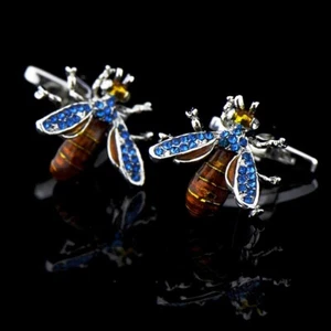 Fashion Men Cufflinks 1 Pair of Shirt Suit Cuff Links Jewelry Rhinestone Classic - Picture 1 of 5