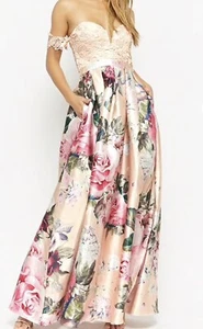 Soieblu Medium Floral Gown Bridesmaid Formal Prom - Picture 1 of 3