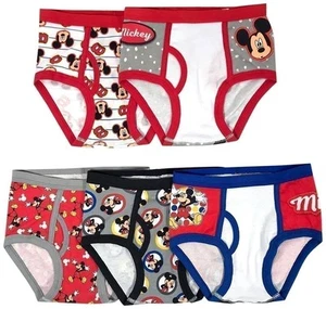 Mickey Mouse Briefs Underwear Disney Boys' 5-Pack Sizes 4, 6, 8 - Picture 1 of 2