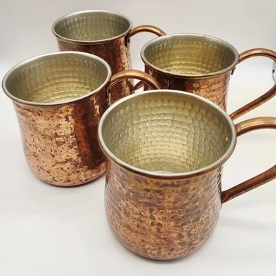 Williams Sonoma Hammered Copper "Moscow Mule" Mugs (Set of 4) Barware Cocktails - Image 1 of 4