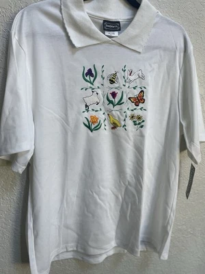 Top Bon Worth bordado con cuello blanco talla XL Foto 1 de 4