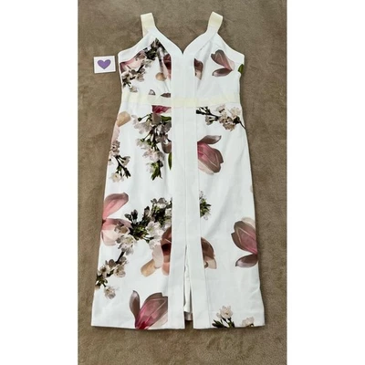 Ted Baker midi dress womens size 4 London Floral Magnolia Print - Image 1 of 4