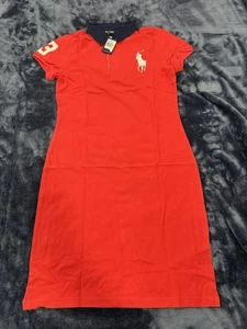 Ralph Lauren Vestito Polo Donna Manica Corta Rosso M, RL003092 - Foto 1 di 11