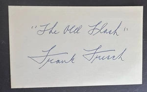 Frank Frisch Baseball Signed 3 x 5 Index Card St Louis Cardinals HOF 4X WS CHAMP - Picture 1 of 2
