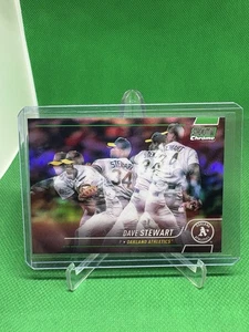 Topps Stadium Club 2022 cromo Dave Stewart refractor verde/99 #206 Oakland A's - Imagen 1 de 2