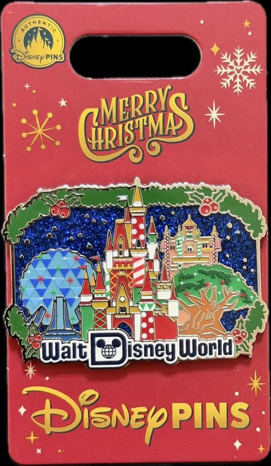 Prendedor 2025 Disney Parks Walt Disney World 4 Parques Castillo Vacaciones Navidad OE Foto 1 de 1
