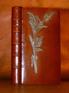 BEAUTIFUL LEATHER Fine Binding PRAYERBOOK Christian INLAID SILVER FOLORAL DESIGN - Picture 1 of 9