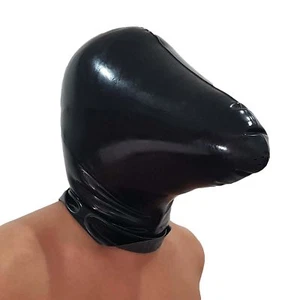 Brand New Black Latex Rubber Breather Hood Mask HOT (one size) - Picture 1 of 7