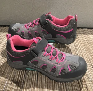 Merrell GRAY & BRIGHT PINK Hiking Shoes Gray Leather MY53474 GIRLS US 5.5 M EUC - Picture 1 of 24