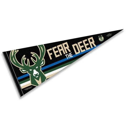 Milwaukee Bucks Fear The Deer Full Size Pennant Flag Banner Cover