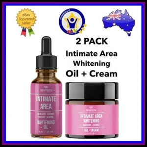 2 Pack - Intimate Area Skin Whitening Bleaching Serum Lightening Oil + Gel Cream - Picture 1 of 3