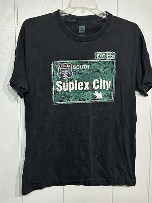 WWE Brock Lesner T-Shirt Mens Large “Suplex City Houston Texas Danger Ahead” - Image 1 of 3