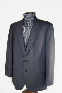 346 Brooks Brothers Stretch 41LG Black Pinstripe Blazer Suit Jacket Sport Coat  - Picture 1 of 9