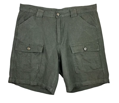 Tasso Elba Men's Linen Blend Cargo Shorts  Size 36  Green  Vacation Resortwear - Image 1 of 4