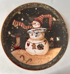 2 Tier Christmas Cake Stand With Snowman Characters - Picture 1 of 7