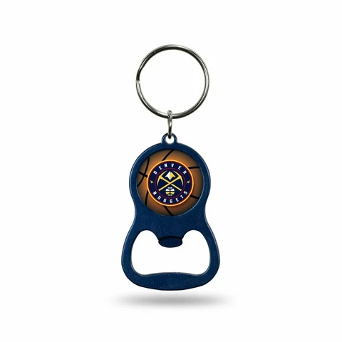 Denver Nuggets Bottle Opener Keychain Team Color Metal Basketball Cover
