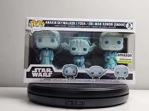 Funko Pop Amazon Exclusivo Star Wars Anakin Obi-Wan Yoda Resplandor Holográfico Paquete de 3 - Imagen 1 de 24