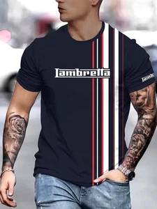 Mens Blue Lambretta T-Shirt made of fresh and breathable polyester XXL - Picture 1 of 2