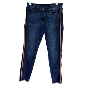 Just schwarz blau mit rot weiß & blau Streifen Skinny bis Ankle Denim Jeans Gr. 30 - Bild 1 von 8