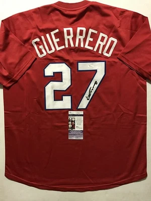 Autographed/Signed VLADIMIR VLAD GUERRERO Montreal Red Jersey JSA COA Auto - Image 1 of 3