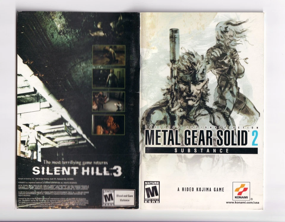 Metal Gear Solid 2 Substance — подлинный ручной буклет с инструкциями — PS2 - Изображение 1 из 1