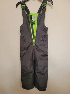 Champion Little Kids Snowbibs Size XS 4-5. Charcoal Grey & Lime Green. EUC - Picture 1 of 12