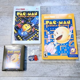 NO GAME Atari 7800 Pac-Man Double Feature 2025 High Score Empty Box Manual Pin