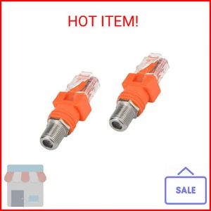 Coaxial to Ethernet Adapter, 2 Pack Coax RF F Female to RJ45 Male Converter UIIn - Picture 1 of 1