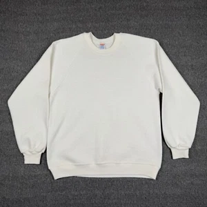 Vintage Basics By Russell Crewneck Sweatshirt Men's Large White Blank USA 90s - Bild 1 von 6