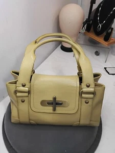 Kenneth Cole Yellow Leather Shoulder Purse Bag - Picture 1 of 5