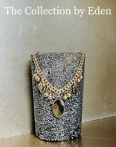 Bracelet- Gold Cuban Link Chain w/ Oval Heart and Ball Charms - Picture 1 of 3