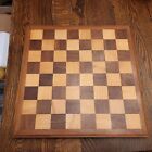 VINTAGE Handmade Solid Wood 15.5" x 15.5" Chess Board w/ 1 11/16"  Squares 