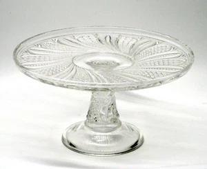 EAPG Vidrio MCKEE & BROS. DORIC Pluma Grande 11 pulgadas SOPORTE PARA PASTELES Salver 1896 - Imagen 1 de 7