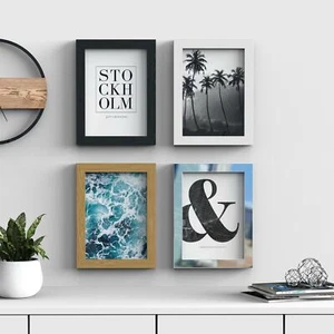 Marco de fotos A1 A2 A3 A4 A5 marco de fotos marco de póster negro blanco roble cromo - Imagen 1 de 5