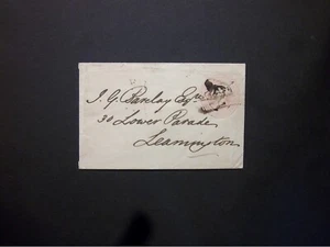 GB Stationery 1842 QV 1d Envelope Cancelled in MANUSCRIPT London to Leamington - Picture 1 of 2