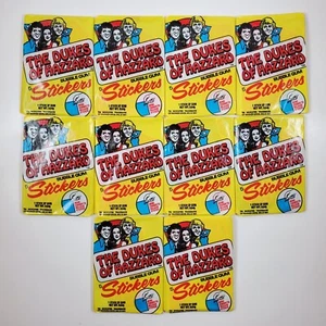 Vintage 1981 Donruss The Dukes of Hazzard Stickers Wax Packs x10, 10 pcs SEALED - Picture 1 of 8