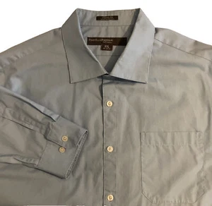 Perry Ellis Mens Solid Blue Long Sleeve Classic Fit Sz XXL Dress Shirt 18-34/35” - Picture 1 of 8