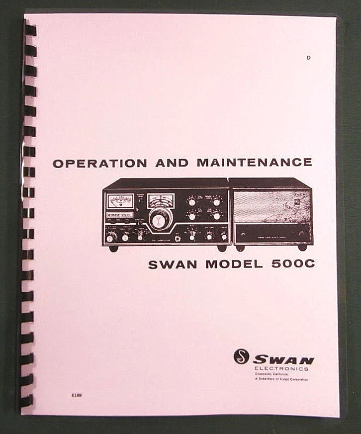 Swan 500 Operation Manual: 11" x 24" Foldout Schematic & Protective Covers! - Image 1 of 1