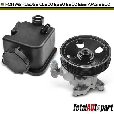 New Power Steering Pump w/ Reservoir for Mercedes-Benz CL500 E320 E500 E55 AMG - Image 1 of 4