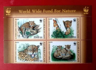 Azerbaiyán 2005 * WWF * Leopardos * Media hoja * MNH Foto 1 de 3
