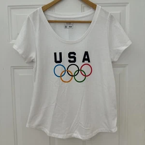 Women's Official Olympic Team Apparel USA White T-Shirt - Size M - Picture 1 of 3
