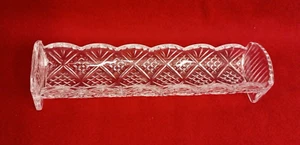 Vintage Crystal Glass Cracker Tray Perfect Charcuterie Board Accessory 9-1/2" L - Picture 1 of 8